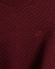 D1. Cotton Texture Crew - Dk. Burgundy Mel